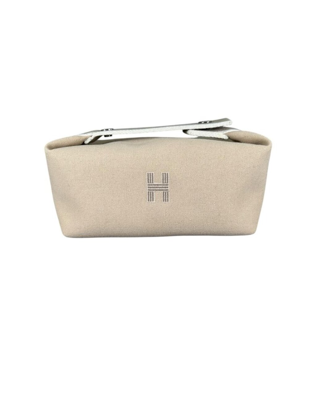 Hermes Brid-a-brac PM Pouch Canvas Beige Handbag